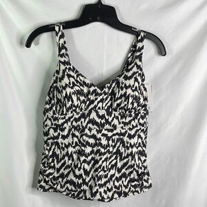 NWT Knix nwt cream, black, gray abstract, print tankini top